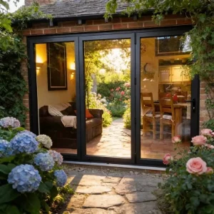 Aluminum Alloy Sliding Door, Weatherproof, Double Glazed, for Coastal Villas