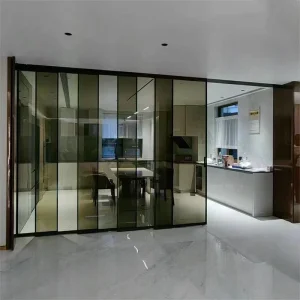 Aluminum Alloy Sliding Door for Restaurant and Cafe Storefront