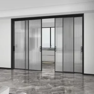 Aluminum Alloy Sliding Door with Tempered Glass for Living Room and Bedroom, Customizable