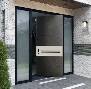 Aluminum Alloy Sound-Insulation Pivot Swing Entrance Door for Residential Exterior