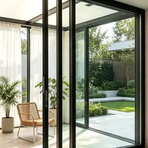 Aluminum Alloy Soundproof Weatherproof Double-Glazed Sliding Glass Doors for Coastal Villas