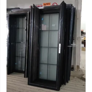 Aluminum Alloy Swing Casement Door with Tempered Glass for Bathroom