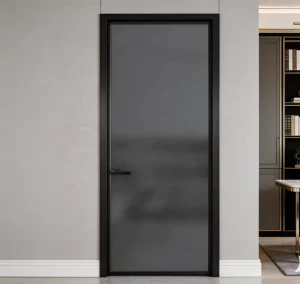 Aluminum Alloy Swing Door with 8mm Clear Glass and 18mm Visible Panel
