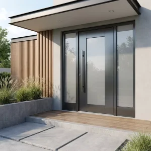 Aluminum Alloy Swing Door with Grid Design French Style Glass Casement Door for Garden Balcony Interior Use Factory Direct