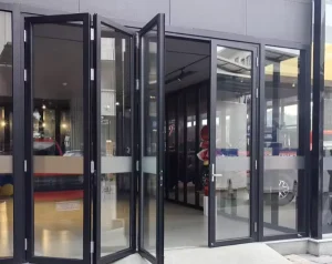 Aluminum Alloy Tempered Glass Foldable Door Balcony Shop Sliding Partition Windproof Large