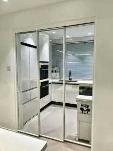 Aluminum Alloy Triple Sliding Glass Door, Very Narrow Frame, Waterproof, Interior