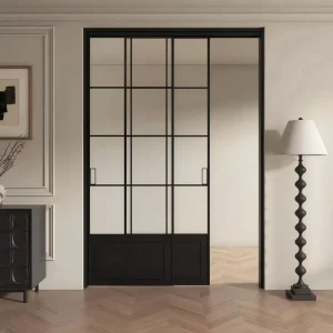 Aluminum Alloy Ultra-Narrow Frame Sliding Door for Interior Kitchen Partition, Living Room, Bathroom, and Balcony Minimalist Design