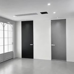 Aluminum Alloy Ultra-Narrow Swing Door with Tempered Glass for Interior Bedroom