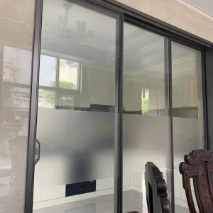 Aluminum Alloy Waterproof Invisible-Seam Triple Synchronized Sliding Door for Living Room, Hotel, and Dining