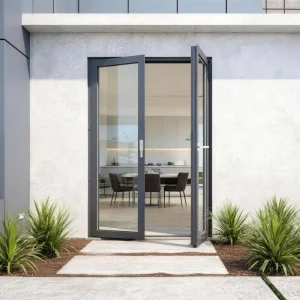 Aluminum Alloy Windproof Casement Swing Door for Residential and Commercial Use