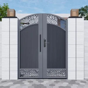 Aluminum Alloy and Stainless Steel Double Swing Door with Manual Control for Villa Courtyard