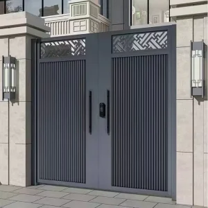 Aluminum Art Villa Automatic Double Swing Gate for Entry Courtyard Home Garden