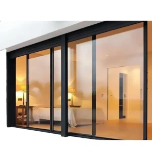 Aluminum Automatic Sliding Door Interior Soundproof Glass Graphic Design