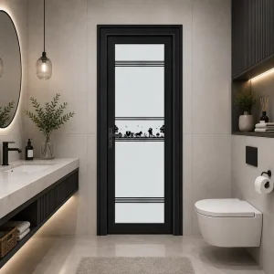 Aluminum Bathroom Door with Rust-Resistant Finish for Southeast Asia Residential Projects