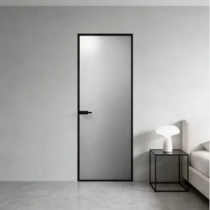 Aluminum Bathroom Partition Matte Frosted Translucent-Glass Narrow-Border Sliding Shower Door Moisture-Resistant
