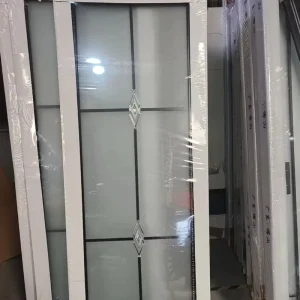 Aluminum Bathroom Swing Door with Frosted Glass, Waterproof and Rustproof, for Home and Hotel Use