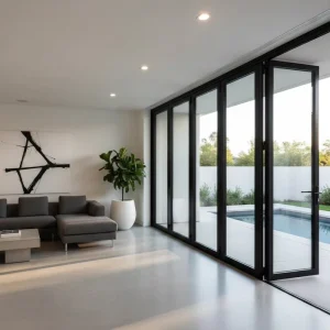 Aluminum Bi-Fold Door with Double Glass, Thermal and Waterproof