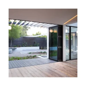 Aluminum Bi-folding Door Frameless Speed Adjustable Hydraulic Smart Zigbee Cylinder Aluminum Bi-folding Door