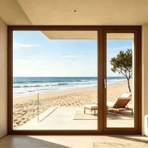 Aluminum-Clad Solid Wood Front Door with Heat Insulation, Custom Color and Size