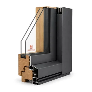 Aluminum-Clad Wood Sliding Door, Wood Interior, Aluminum Exterior, for Villas and Courtyards