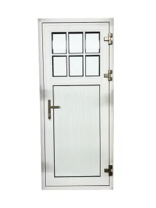 Aluminum-Clad Wood Solid-Core Out-Swing Door with Muntins and Thermal Insulation