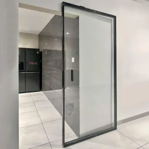 Aluminum Concealed-Track Ghost Door Interior Sliding Door for Villa Apartment Hotel Office Kitchen Bathroom