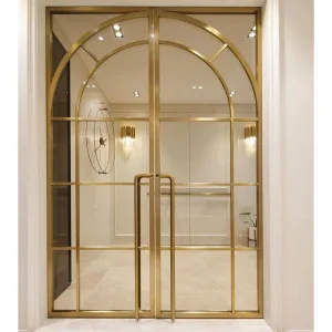 Aluminum Double-Leaf Glass Swing Entrance Door for Villa