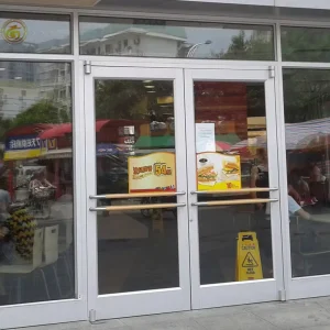 Aluminum Double Swing Door Commercial Patio Entrance Door