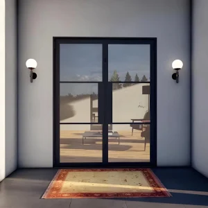 Aluminum Double Swing Door for Commercial Patio Entrances