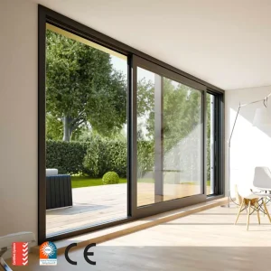 Aluminum Double Tempered Glass Sliding Door Energy Efficient