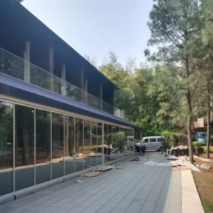 Aluminum Folding Door for Balcony Enclosure Glazing Big-Panel Stacking Slide-and-Turn Style