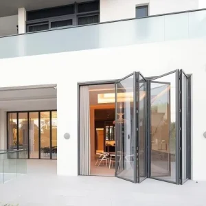 Aluminum Folding Door for Villa and Commercial Use with Wide Span Opening and Insulation
