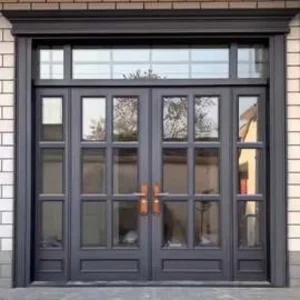 Aluminum Frame French Casement Swing Door with Steel Grid