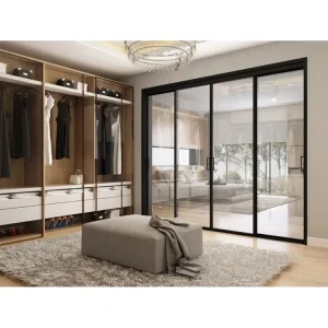 Aluminum-Frame Sliding Glass Door for Kitchen, Balcony, Bathroom, or Shower