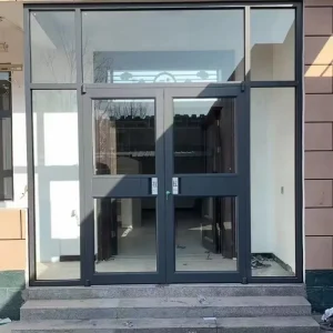 Aluminum-Framed Double-Glass Double Swing Patio Entrance Door for Commercial Use, Soundproof