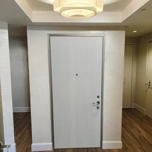 Aluminum-Framed Wooden Single-Panel Door for Commercial Hotels
