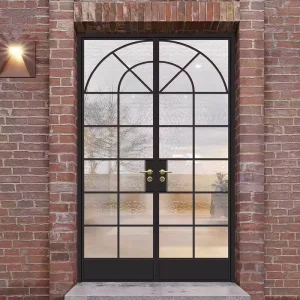 Aluminum French Double Swing Glass Door for Front Entry, Patio, and Balcony with Custom Colors