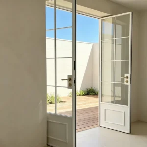 Aluminum French Entry Door, Traditional Style, Weatherproof Sound Insulation Glass for Villa Patio