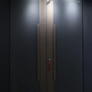 Aluminum Front Main Door Minimalist Modern Villa Door with Smart Lock Handle and Light
