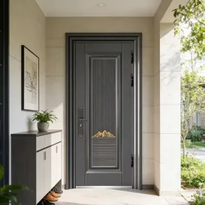 Aluminum Front Security Door with Zinc Alloy and Custom Size Options