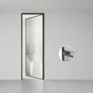 Aluminum Glass Door 700x2000mm Frosted Tempered Glass with 2D Adjustable Hinges