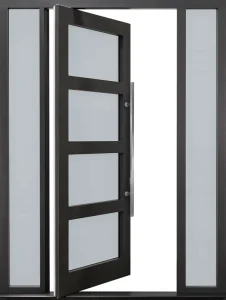 Aluminum Glass Entry Door with Double Glazing