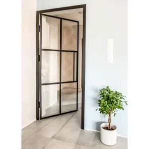 Aluminum Glass Interior French Door for Offices and House Front Entries
