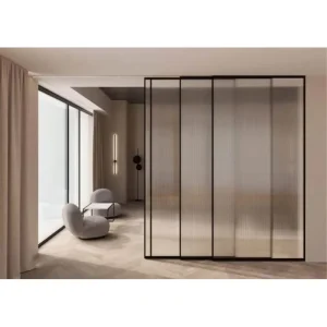Aluminum Glass Sliding Door with Hidden Track and Slim Narrow Frame for Houses