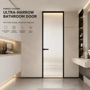 Aluminum Glass Swing Bathroom Door with Finished Surface