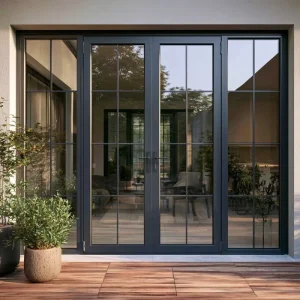 Aluminum Hinged Doors NFRC Certified Thermal Break Triple Glazed Low E Commercial Property Main Entry