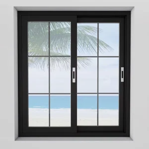 Aluminum Horizontal Sliding Door with Double Glass for Kitchen and Bathroom