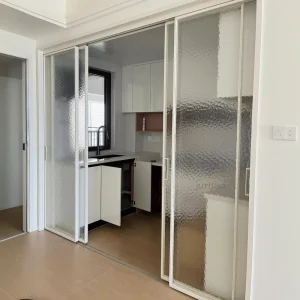 Aluminum Interior Sliding Door with Double Tempered Glass, PVC, and Soundproofing for Flats