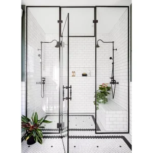 Aluminum Luxury Bathroom Swing Door Shower Customizable Glass China Luxury Freestanding Shower Enclosure Swing