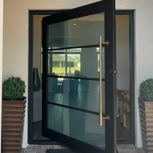 Aluminum Narrow Frame Pivot Door Modern Villa Front Entry Pivot Swing Door